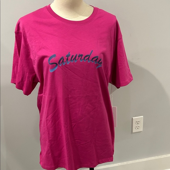 SATURDAYS NYC Graphic Logo Print T-shirt in Cotton Jersey NWT - Picture 5 of 8